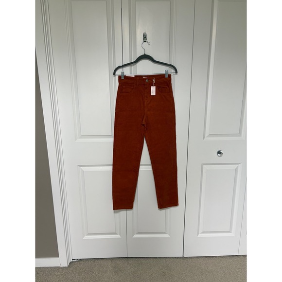 Franki by Francesca's Pants - Franki by Francesca's Youth 12 Rust Orange Corduroy Ultra High Rise Mom Jeans